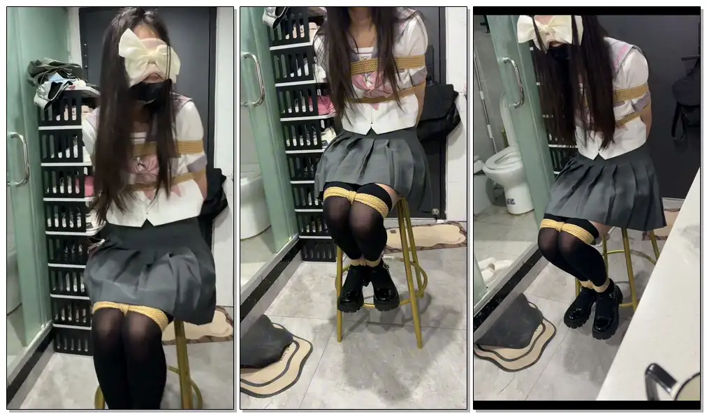 【会员寻片】【wokunle】困困的JK捆绑 放置初体验