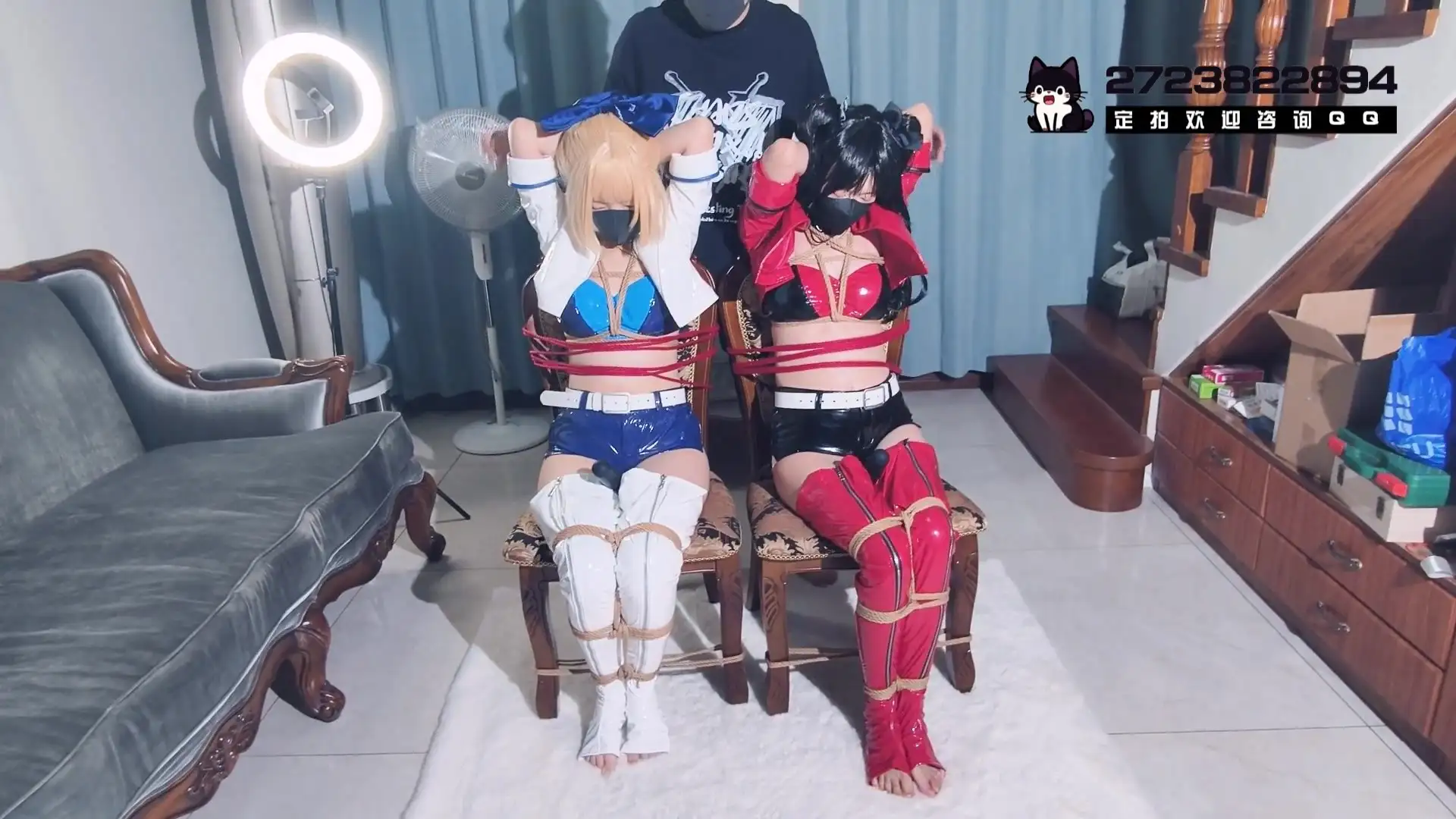 【BadCat】【saberX远坂凛 双人赛车服】【雪儿X妙妙】【双人麻绳紧缚 棒棒 揉熊 羞辱 SP挠痒】