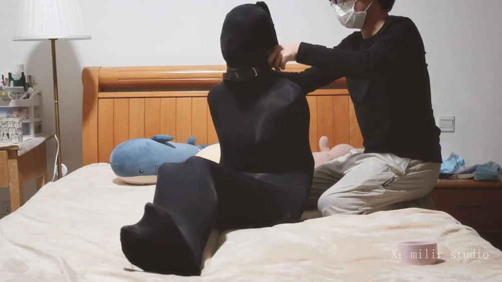 【米粒儿】【纯虐向】【4K收藏级】无法脱下的啵啵贝：多层厚黑丝袜睡袋 毫不留情的止息强高囚笼