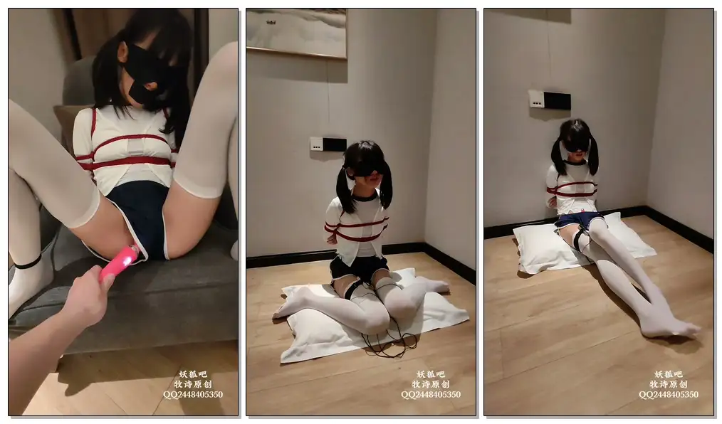 【会员寻片】【牧诗原创】霄酱第三集（上）体操服霄酱原味袜子+肌肉贴堵嘴+椅子M腿棒棒强高+鸭子坐郊狼棒棒折磨+坐在地上摆漂亮的姿势+崩溃时求baba放过