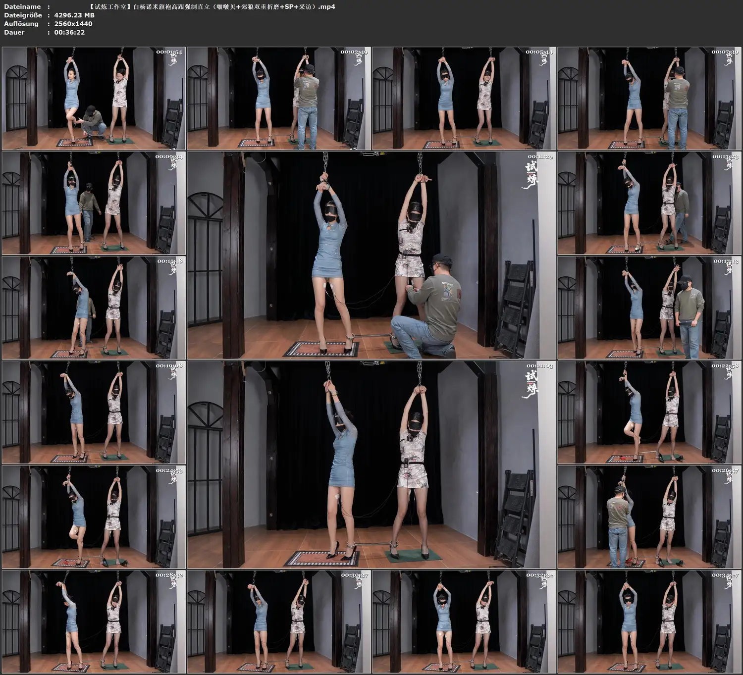 【试炼工作室】白杨诺米旗袍高跟强制直立（啵啵贝+郊狼双重折磨+SP+采访）