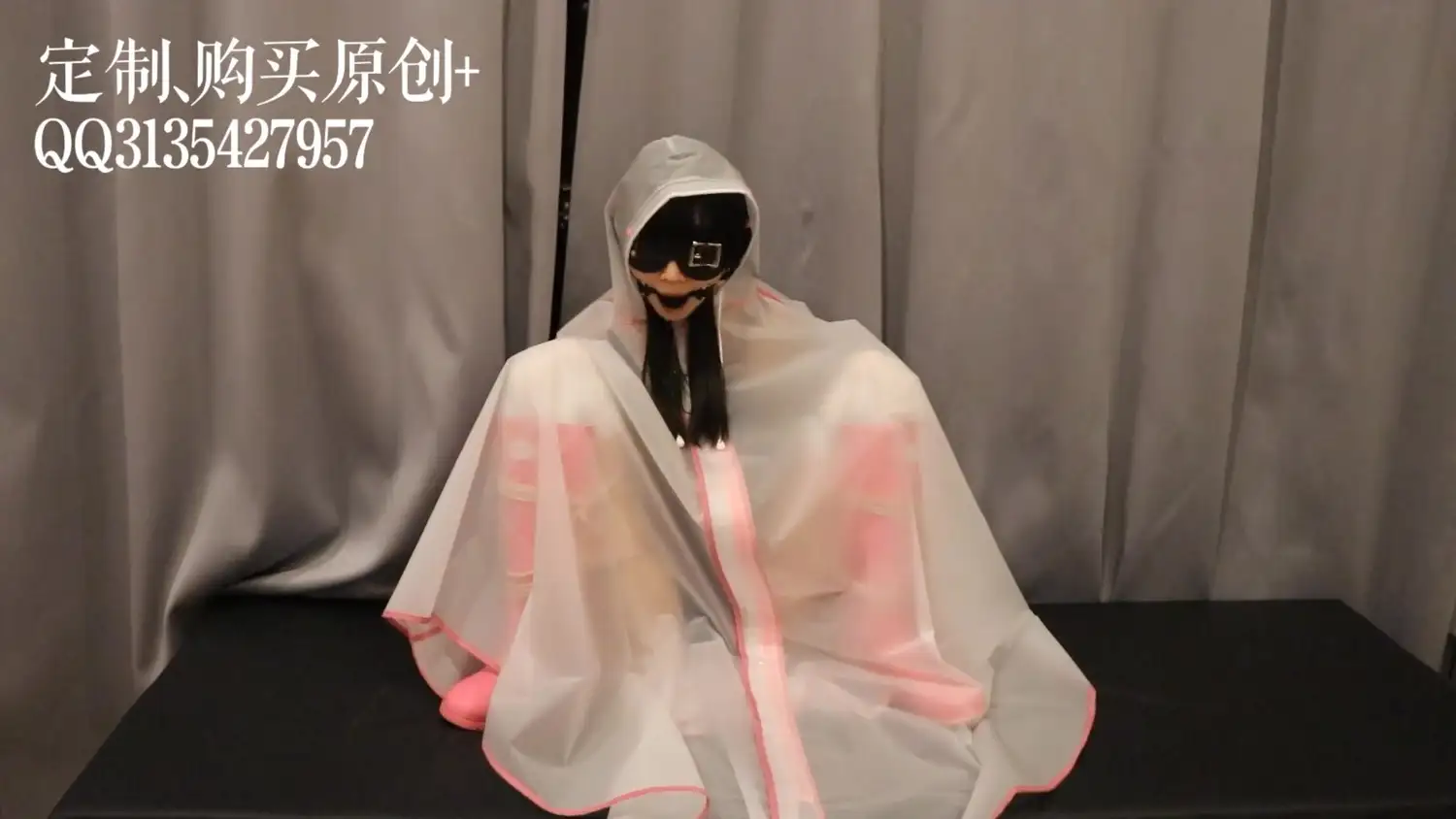 【会员寻片】【咕咕精】半透明泳衣下的屈辱强高-萝莉茶茶M腿屈辱拘束强高，口水横流，震到瘫软吐沫